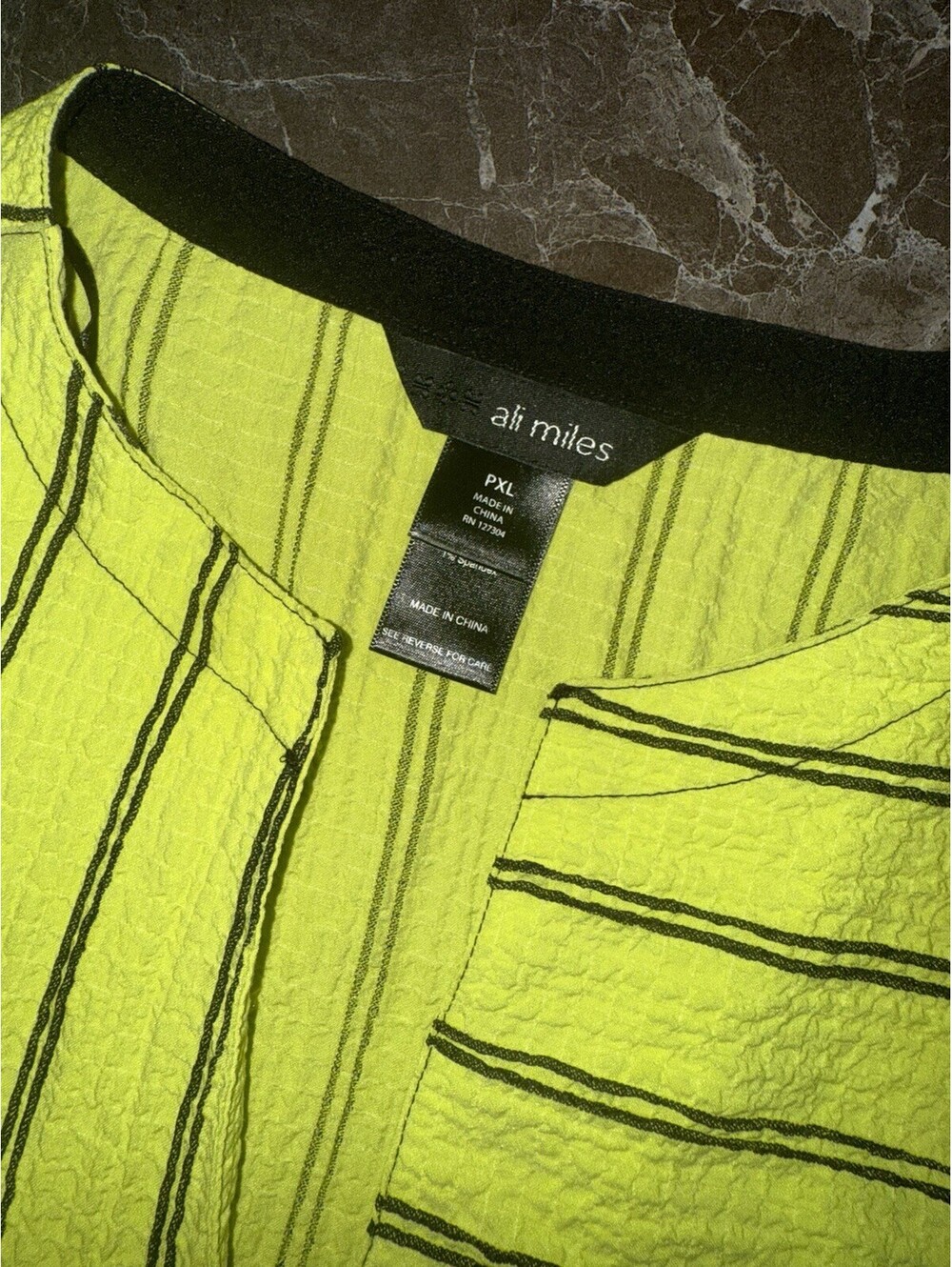 Ali Miles Blouse Long Sleeves Yellow-green Women's Size PXL